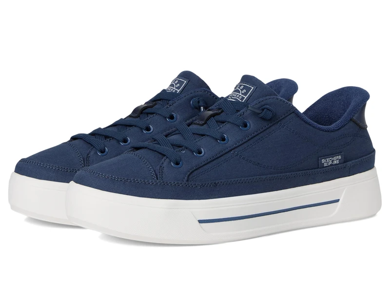 Skechers Women's Hands Free Slip-ins Bobs-Social Sneaker, Navy, 5 UK