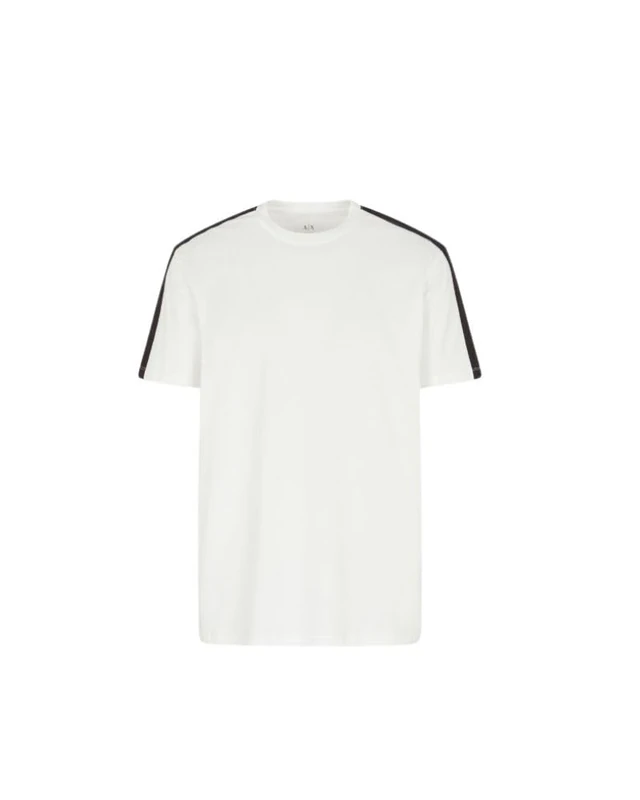 Armani Exchange Men's Essential, Short Logged Band Sleeve T-Shirt, Off White, XL, Off White, XL