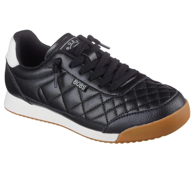 Skechers Women's Bobs Billie Wild Comfort Sneaker, Black Pu, 8 UK