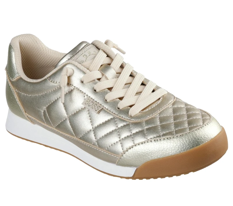 Skechers Women's Bobs Billie Wild Comfort Sneaker, Gold Pu, 5 UK