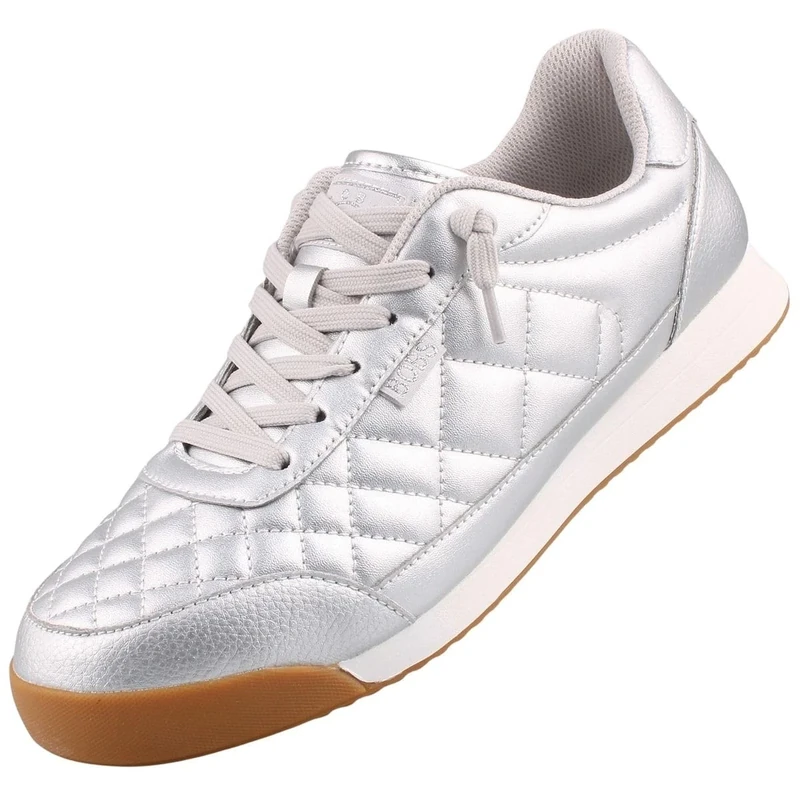 Skechers Women's Bobs Billie Wild Comfort Sneaker, Silver Pu, 7 UK