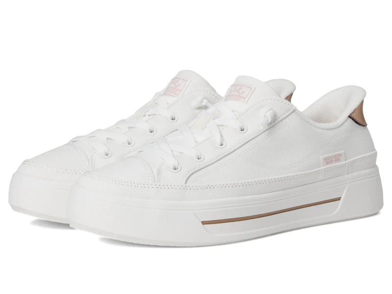 Skechers Women's Hands Free Slip-ins Bobs-Social Sneaker, White, 6 UK