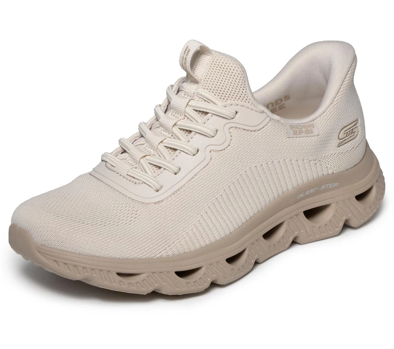 Skechers Women's Bobs Arc Waves Slip-On, Natural Engineered Knit, 2 UK