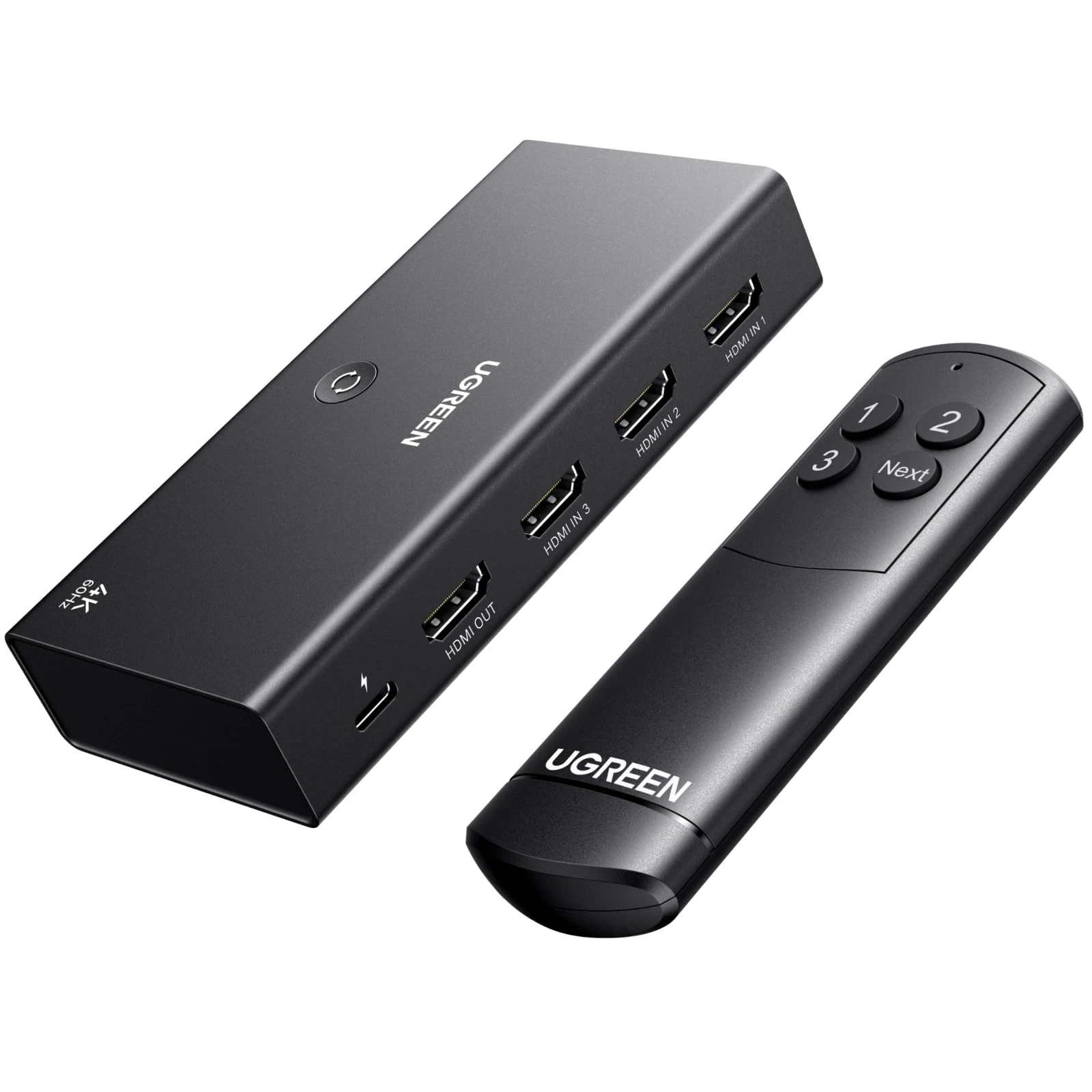 UGREEN HDMI Switch 3 in 1 Out, 4K@60Hz HDMI Splitter with Remote Supports HDR10+, 3D, Dolby Atmos, HDCP 2.2 Switcher Compatible with PS5/4/3 Xbox Series Roku TV Fire Stick Blu-Ray Player