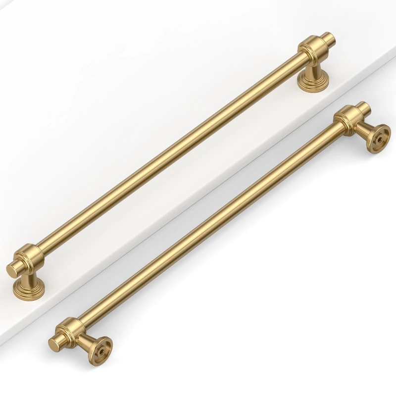 Coinkoly 10 Pack 10"(254mm) Champagne Gold Cabinet Pulls Kitchen Cabinet Handles Brushed Bronze Cabinet Hardware Drawer Pulls for Cupboard