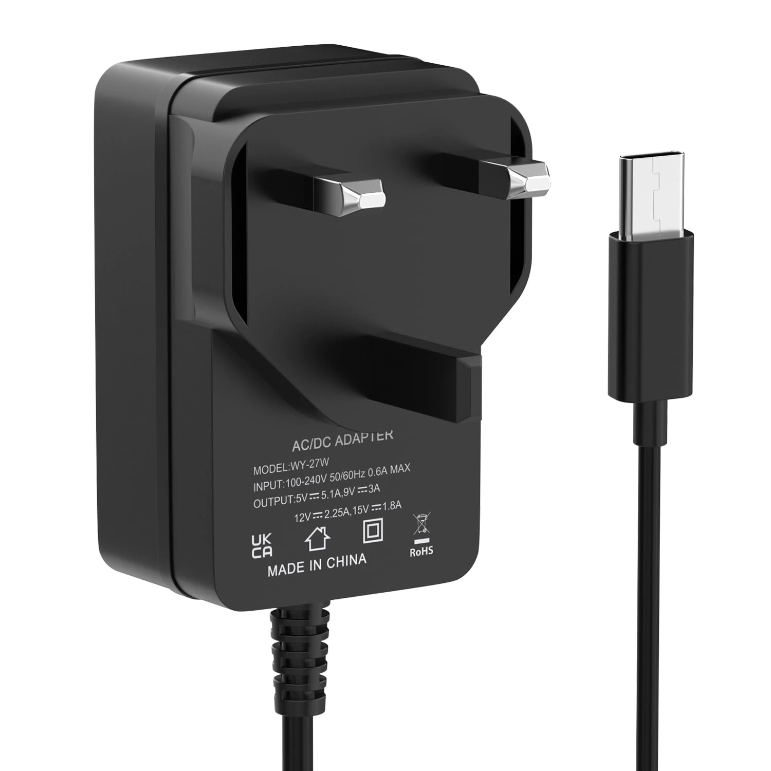 27W Power Supply Compatible with Raspberry Pi 5, USB C PD Adapter Power Adapter for Raspberry Pi 5 8GB 4GB