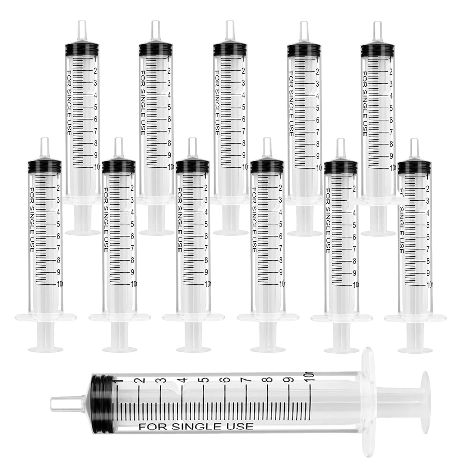 12 Pack Syringe 10ml Colostrum Syringes Plastic Syringe Tools with Cover Individually Packaged with Sealing Cap Individually Packaged Lab Syringes with Measurement for Scientific Labs