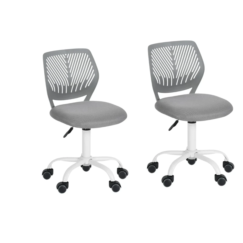 FurnitureR 2PCS Writing Task Chair Ergonomic Kids Teens Boys Girls Twins Study Chair - Adjustable Height Swivel Computer Laptop Desk Chair for Home,Office,Study Room