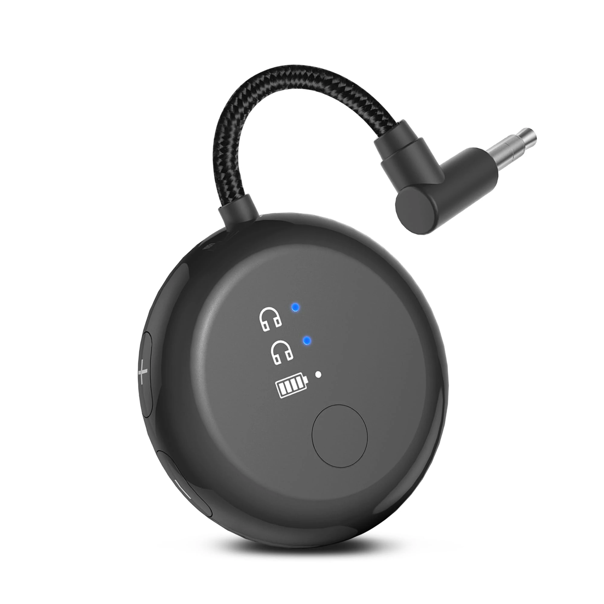 Avantree SoundJet R1 – Airplane Bluetooth Adapter for Headphones & AirPods, aptX Adaptive, Qualcomm Chipset, 20H Battery, Wireless Audio Transmitter for in-Flight Travel Essentials - Black