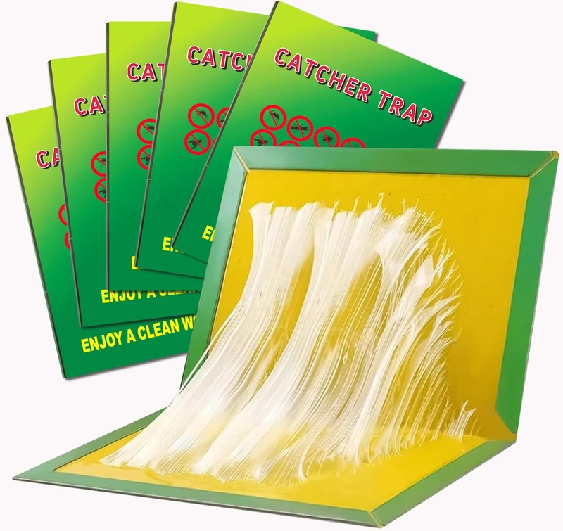 Multi-Use Boards Sticky Trap Pads - 5 Pack Large Extra Strong Board Sticky Trap Pad for Multiple Insects in Indoor Outdoor Home Kitchen Garden