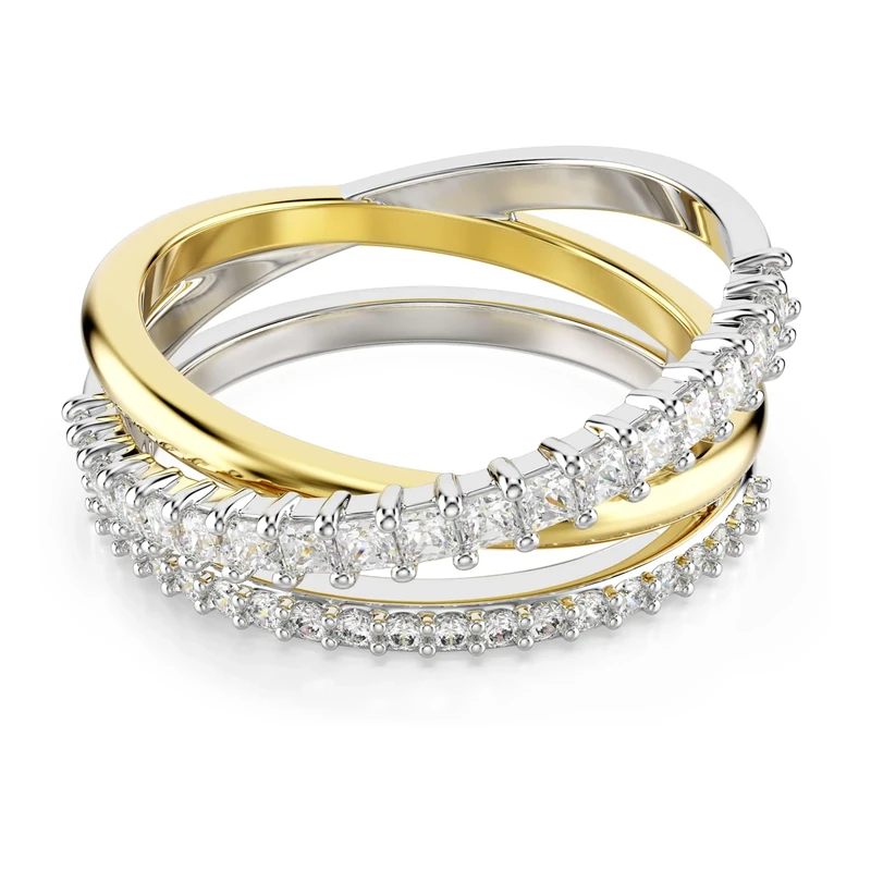 Swarovski Hyperbola ring, Mixed cuts, White, Mixed metal finish