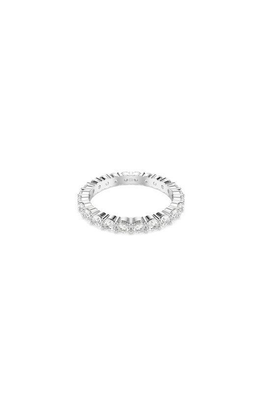 Swarovski Matrix Vittore ring, Round cut, White, Silver-tone finish