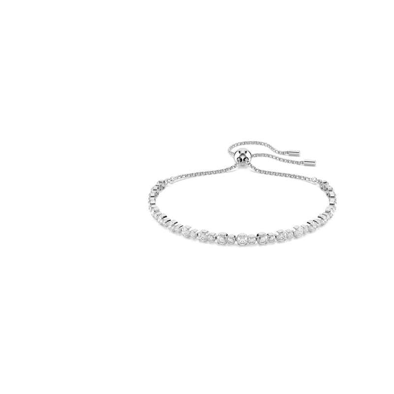 Swarovski Matrix Tennis Bracelet, Clear Round-Cut Crystals in a Rhodium-Finished Setting, Part of the Matrix Collection