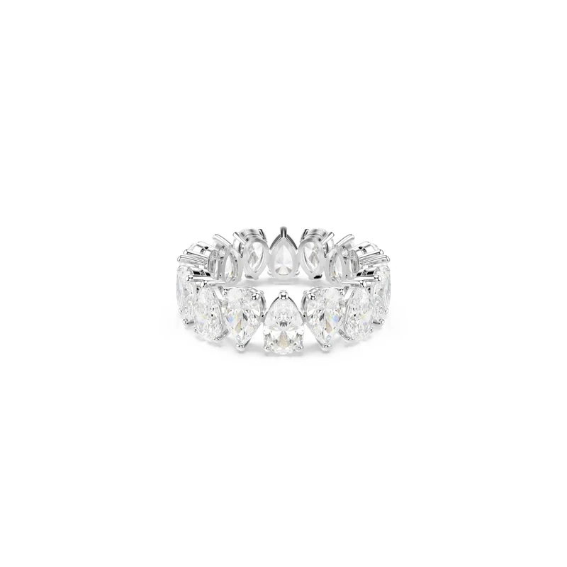Swarovski Matrix Vittore ring, Pear cut, White, Silver-tone finish