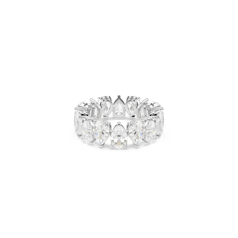 Swarovski Matrix Vittore ring, Pear cut, White, Silver-tone finish