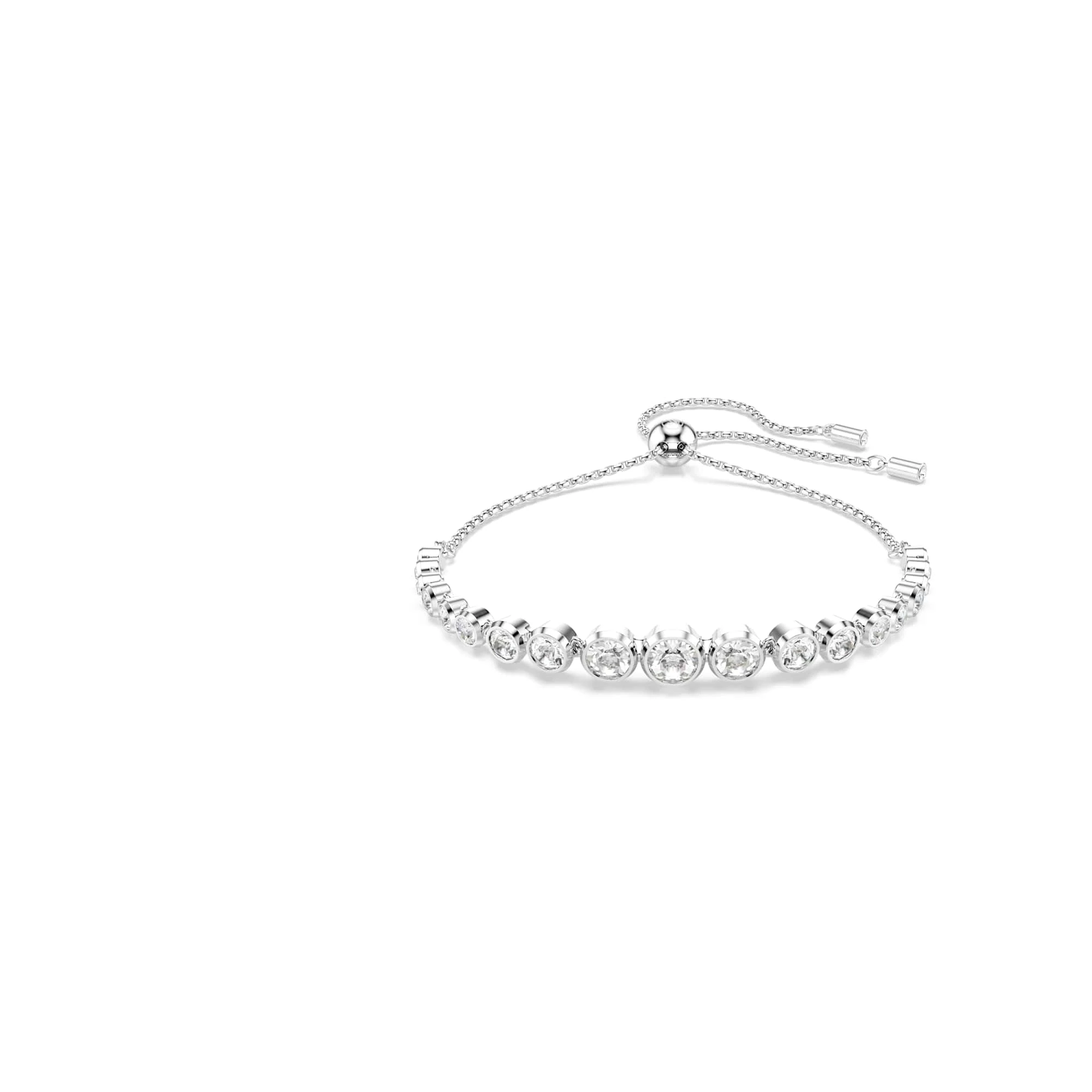 Swarovski Imber Tennis Bracelet, Clear Round-Cut Crystals in a Rhodium-Finished Setting, Part of the Imber Collection
