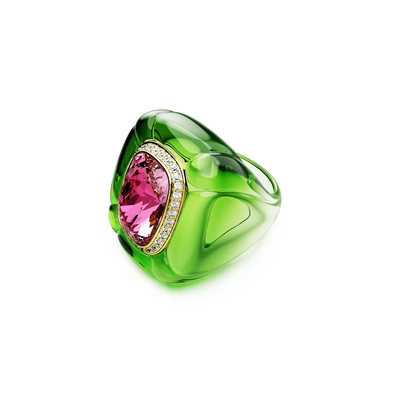 Swarovski Dulcis cocktail ring, Cushion cut, Pavé, Multicolored
