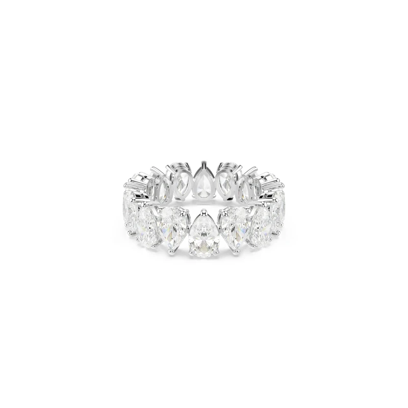Swarovski Matrix Vittore ring, Pear cut, White, Silver-tone finish