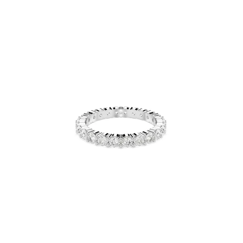 Swarovski Matrix Vittore ring, Round cut, White, Silver-tone finish