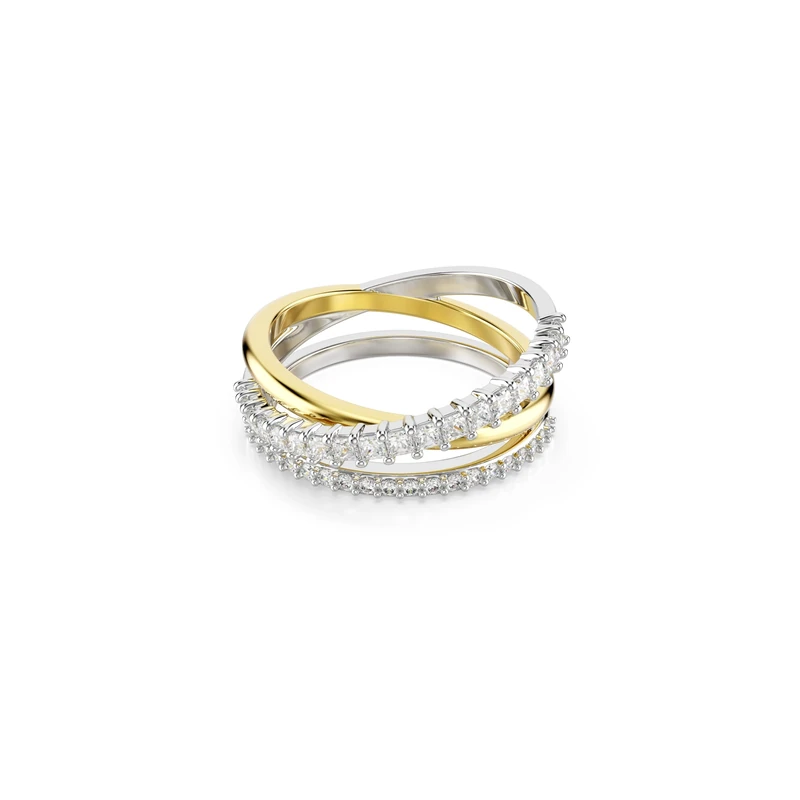 Swarovski Hyperbola ring, Mixed cuts, White, Mixed metal finish