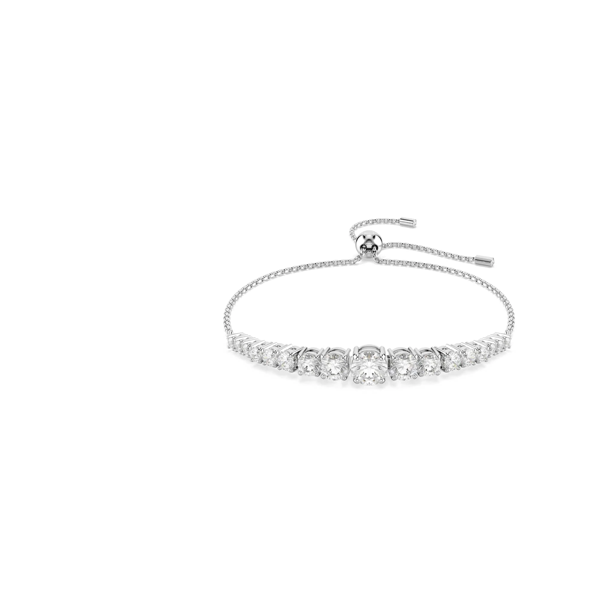Swarovski Matrix Tennis Bracelet, Clear Round-Cut Crystals in a Rhodium-Finished Setting, Part of the Matrix Collection