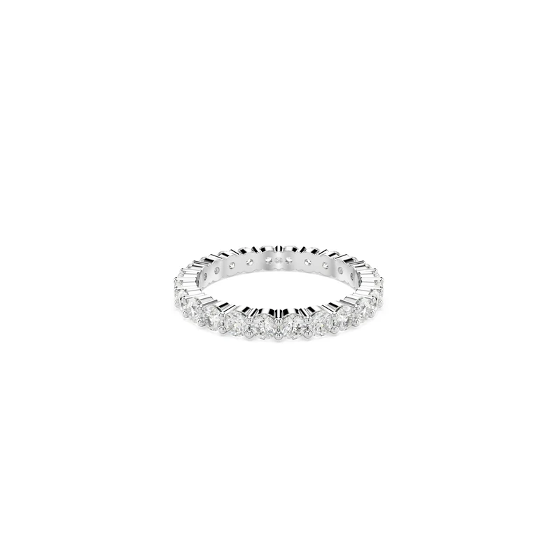 Swarovski Matrix Vittore ring, Round cut, White, Silver-tone finish