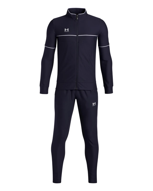 Under Armour Boys' Challenger Tracksuit, Lightweight and Durable Top and Jogging Bottoms, Boys' Tracksuit for Sports, PE and Casual Wear,Midnight Navy / / White,YXS