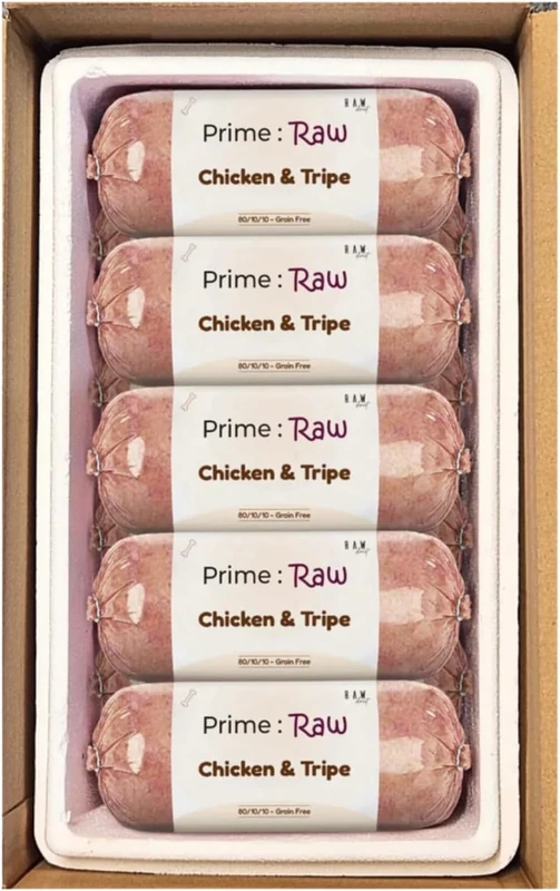 RAW DIRECT Prime Raw Frozen BARF Dog Food – 454g Rolls | 20 or 30 Rolls Pack | Premium Natural Barf Raw Diet | High-Protein, Grain-Free & Nutrient-Rich (30, Chicken & Tripe)