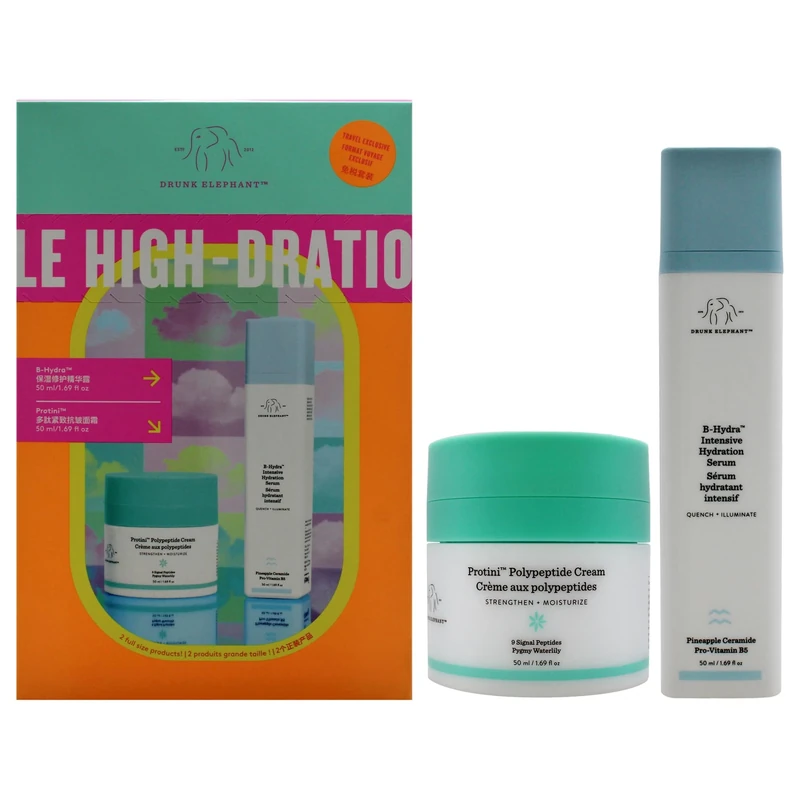 The Mile High-Dration Club by Drunk Elephant for Women - 2 Pc 1.69oz Protini Polypeptide Cream, 1.69oz B-Hydra Intensive Hydration Serum - Image 1