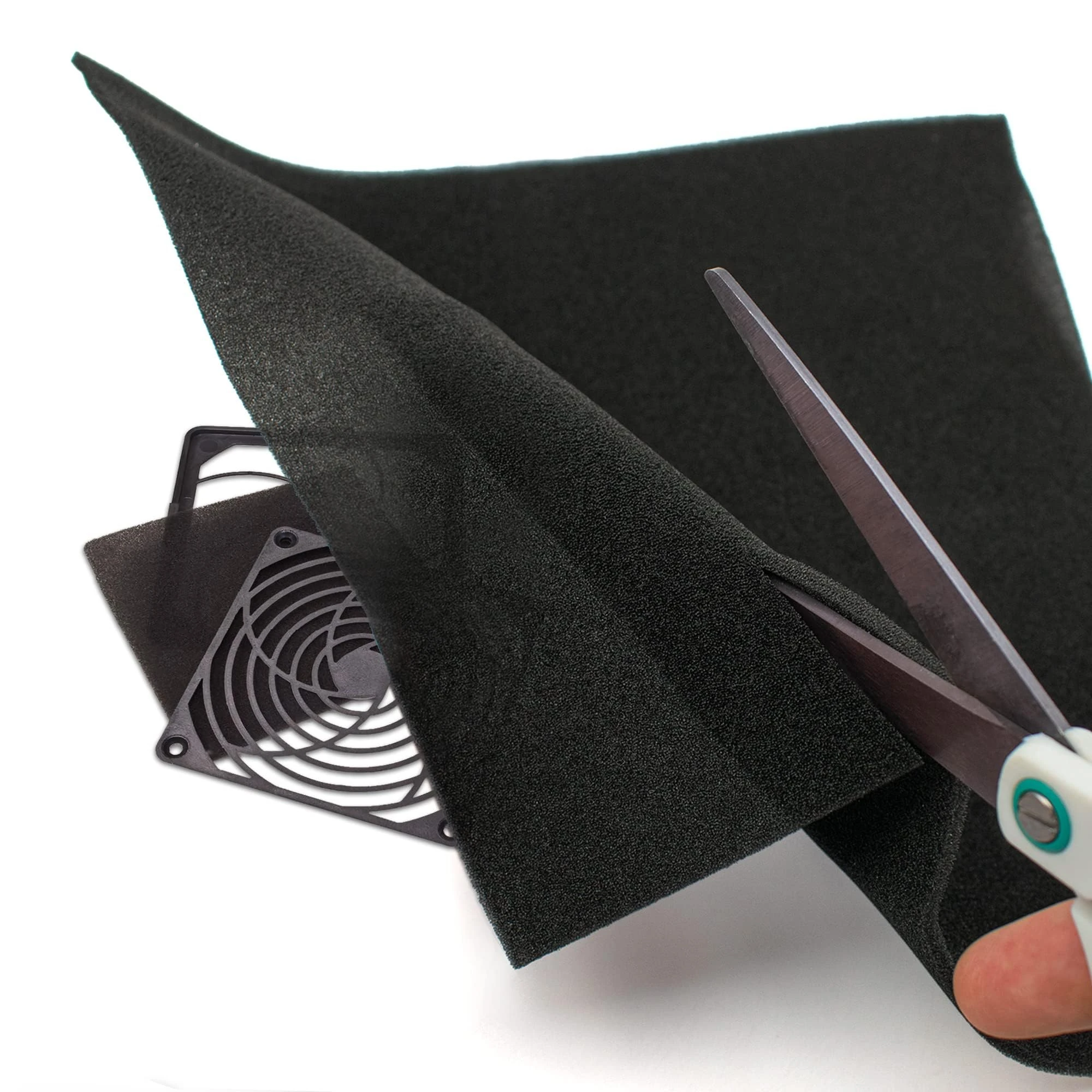 Evergreen Goods PC Computer Fan Dust-Proof Filter Foam Sheets – 3mm Thick 25cm x 25cm (625cm²) | Reusable & Washable Dust Protection Airflow Perfect for Various Fan Sizes & Customisable (5 Sheets)