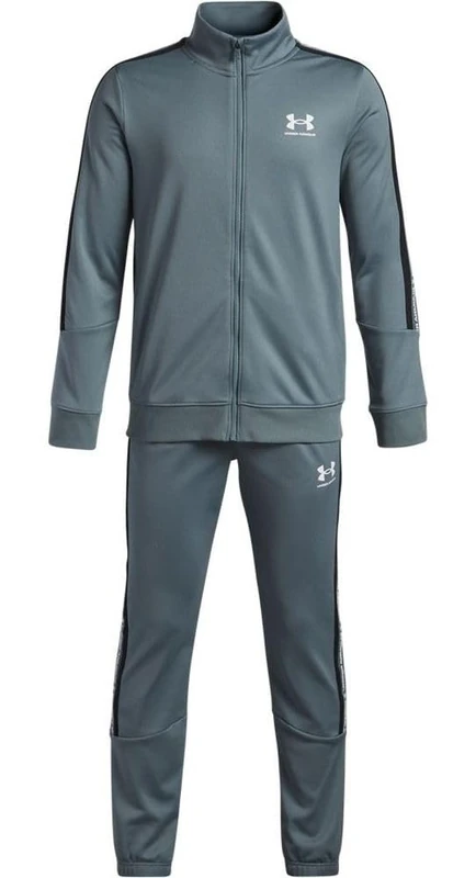 Under Armour Boys' Icon Knit Tracksuit, Comfortable and Lightweight Sportswear for Kids, Boys' Tracksuit for Sports, PE and Training,Jasper Blue/Black/White,YLG
