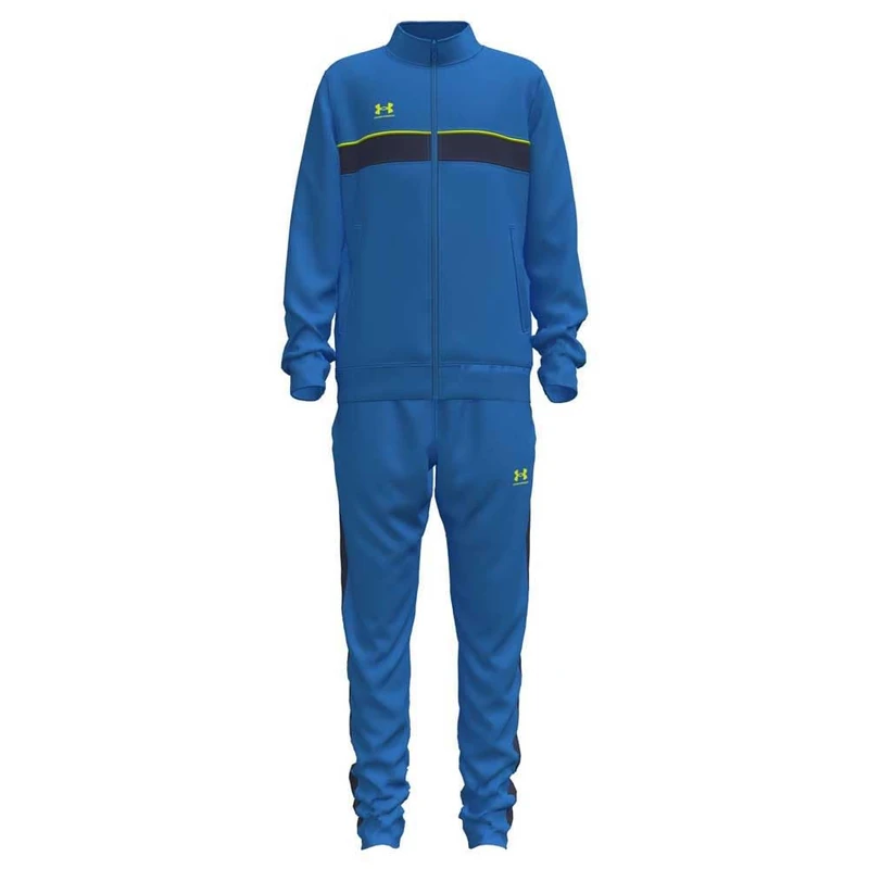 Under Armour Boys' Challenger Tracksuit, Lightweight and Durable Top and Jogging Bottoms, Boys' Tracksuit for Sports, PE and Casual Wear,Blue Atlantis / / High Vis Yellow,YSM