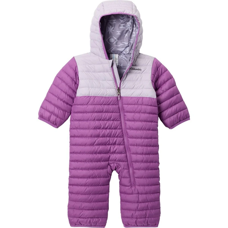 Columbia Baby Powder Lite 2 Reversible Bunting, Snowsuit Romper, Razzle, Lavender Pearl, 12-18