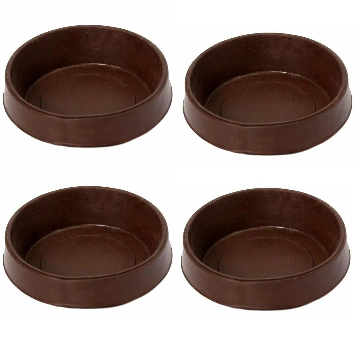 4 x fiXte Large Floor Cups Castor Furniture Chair Sofa Carpet Protectors Caster Brown, 65mm