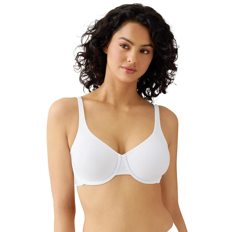 Wacoal Women's Ever Flexing Unlined Underwire Full Coverage Bra, 855473, White, M