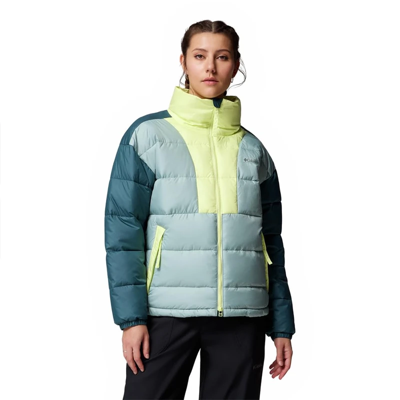 Columbia Women's Pike Lake Jacket, Puffer Jacket, Crushed Blue, Everblue, Citron Haze, S