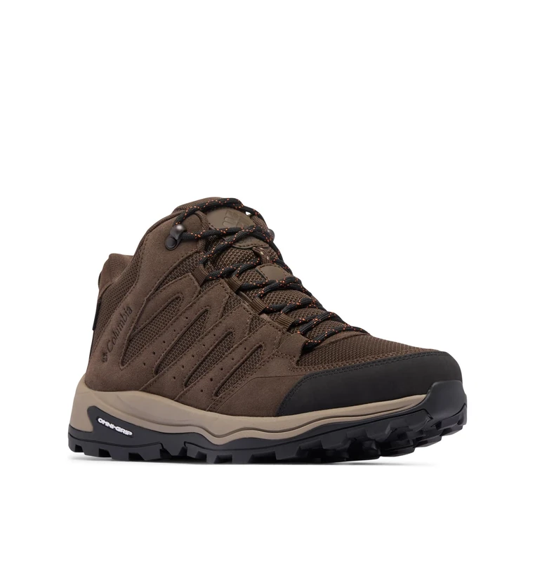 Columbia Men's Redmond 4 Mid WP, Mid Rise Trekking and Hiking Boots, Cordovan/Tangy Orange, 9 Regular