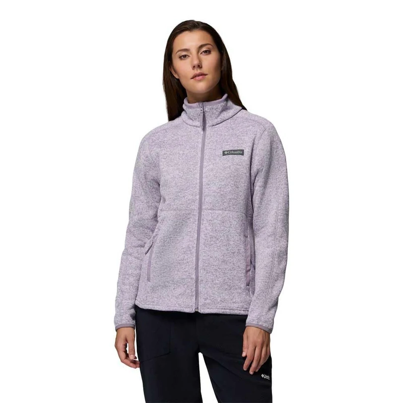 Columbia Women's Sweater Weather Full Zip 2, Full Zip Fleece Jacket, Shale Purple Heather, S