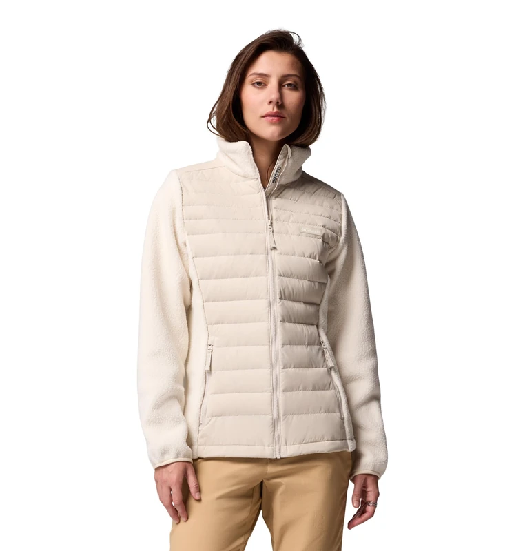 Columbia Women's Juniper Peak Hybrid Jacket, Puffer Jacket, Dark Stone/Chalk, X-Small