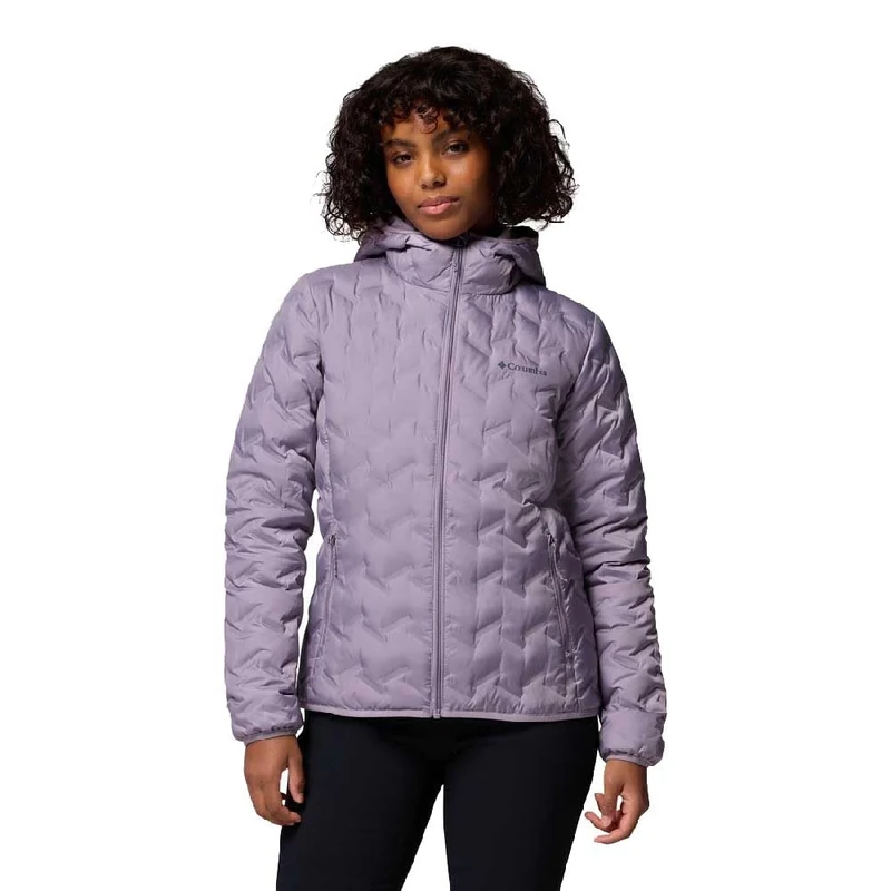 Columbia Women's Delta Ridge 2 Down Hooded Jacket, Hooded Puffer Down Jacket, Shale Purple, S