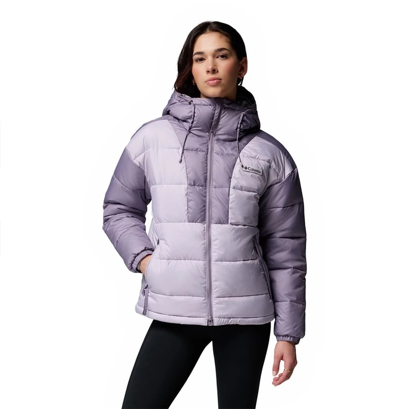 Columbia Women's Pike Lake 3 Hooded Jacket, Hooded Puffer Jacket, Lavender Pearl, Shale Purple, S