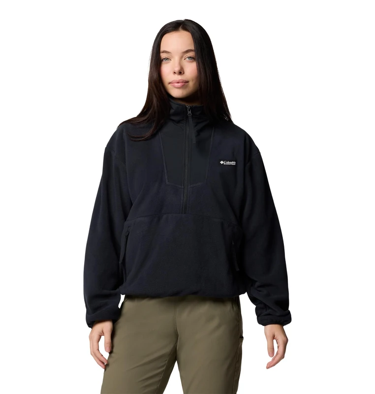 Columbia Women's Sequoia Grove 1/2 Zip Fleece, Fleece Pull Over, Black, Small