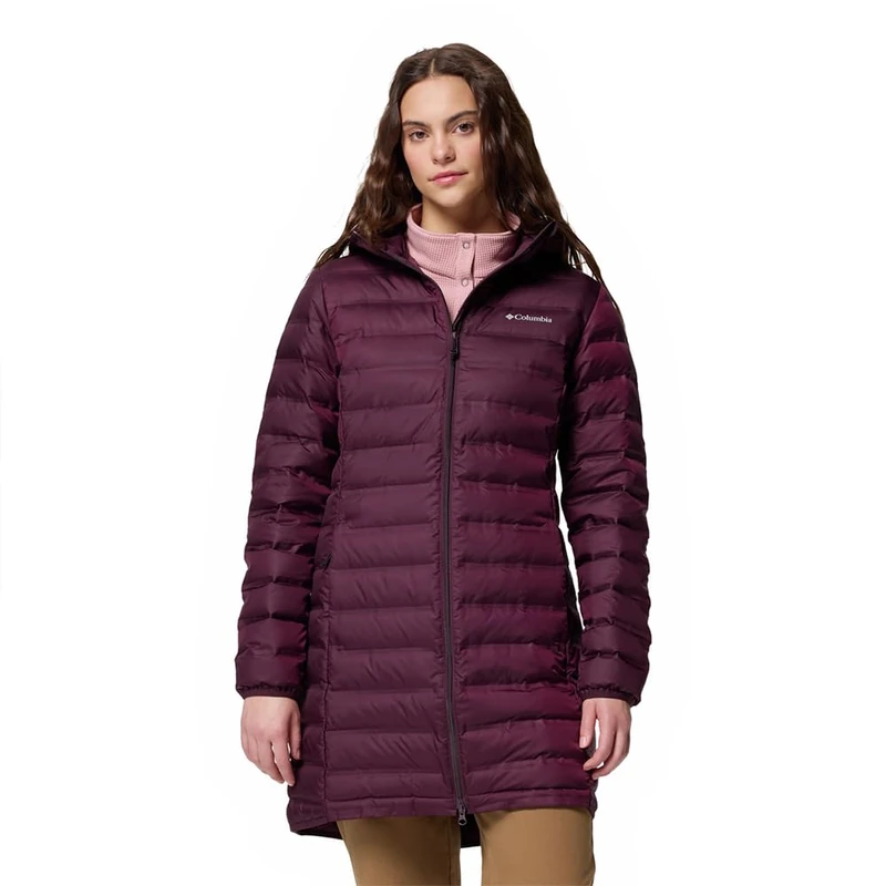 Columbia Women's Lake 22 2 Down Long Hooded Jacket, Hooded Puffer Down Jacket, Moonvista, XS