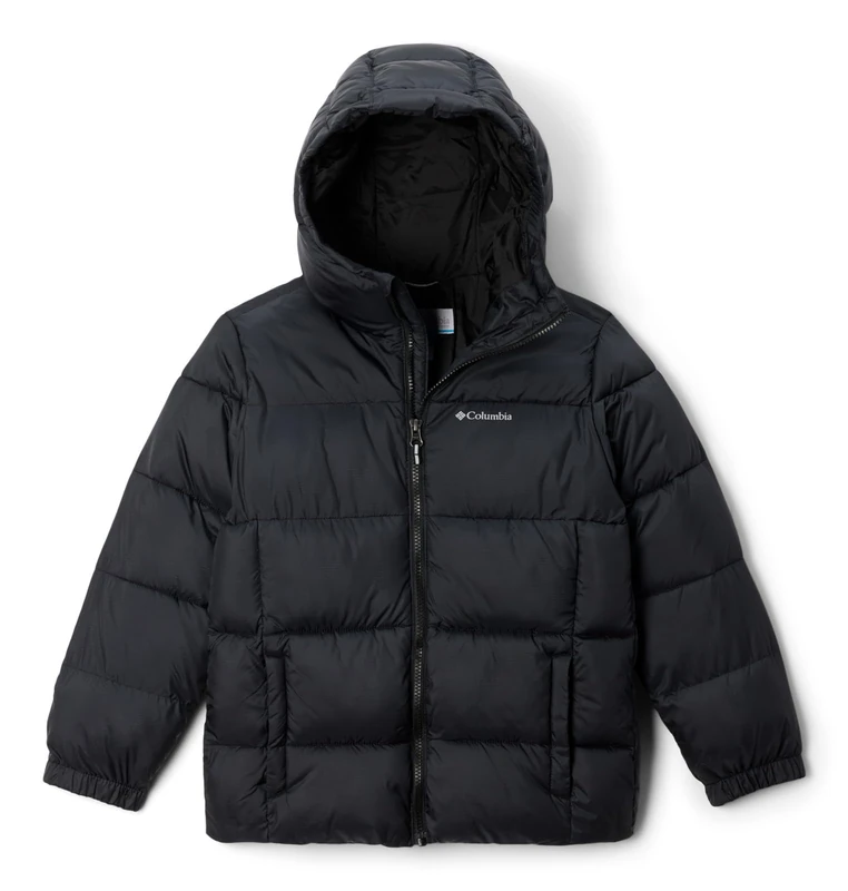 Columbia Youth Puffect Hooded Jacket, Hooded Puffer Jacket, Black, XX-Small