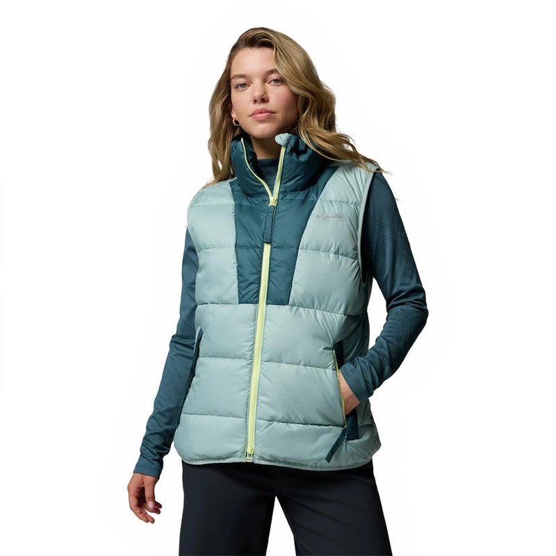 Columbia Women's Pike Lake 3 Vest, Puffer Vest Body Warmer, Crushed Blue/Everblue, XS - Image 1