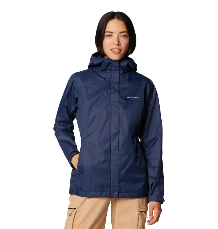 Columbia Women's Arcadia 2 Jacket, Waterproof Rain Jacket, Collegiate Navy, Small