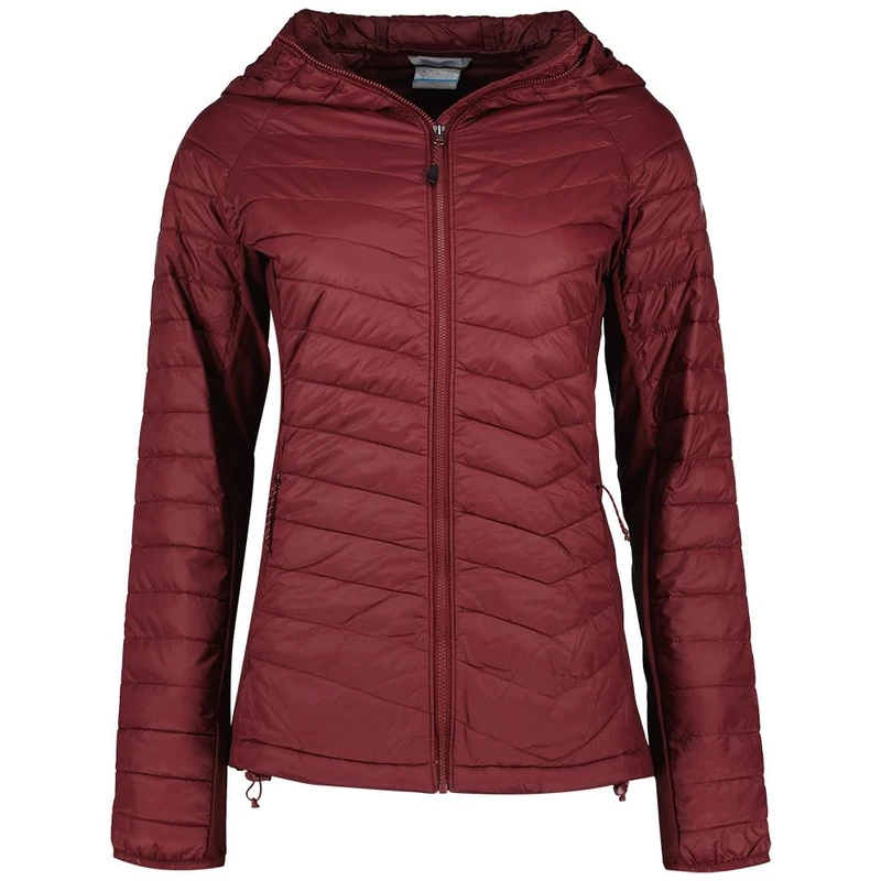 Columbia Women's Powder Pass 2 Hybrid Hooded Jacket, Hooded Puffer Jacket, Rich Wine, XS