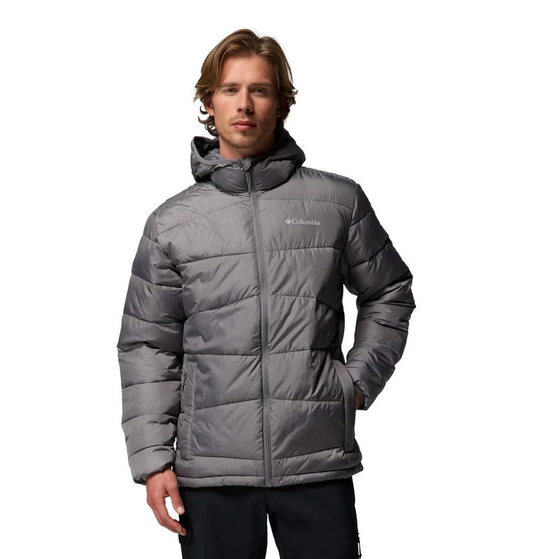 Columbia Men's Fivemile Butte 2 Hooded Jacket, Hooded Puffer Jacket, City Grey, Large