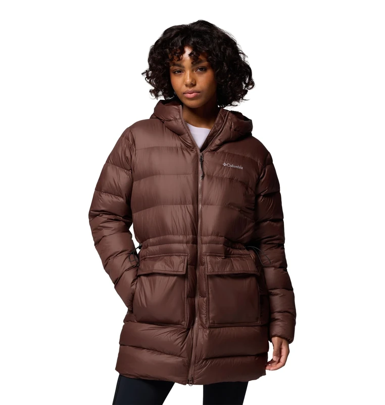 Columbia Women's Harmony Falls Mid Down Jacket, Puffer Down Jacket, Tobacco, X-Small