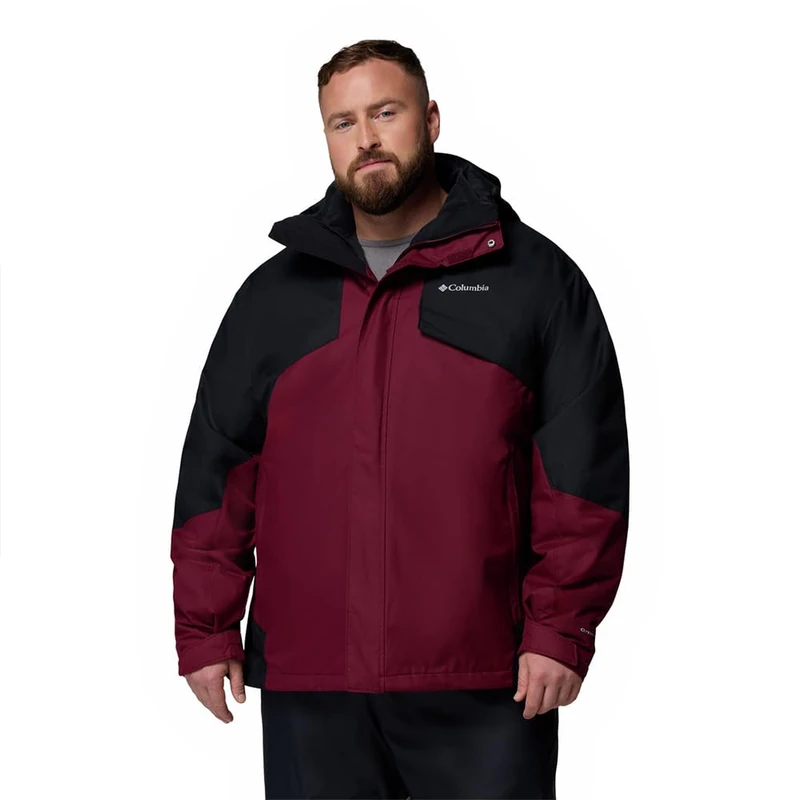 Columbia Men's Bugaboo 3 Fleece Interchange Jacket, 3 In 1 Interchange Winter Coat, Rich Wine, Black, M